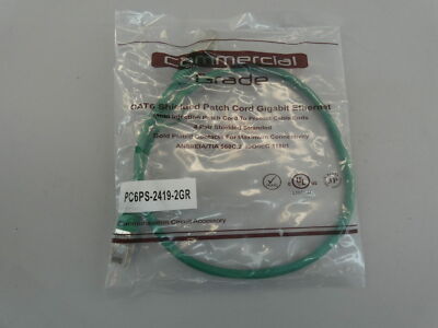 Primus PC6PS-2419-2GR CAT6 Shielded Patch Cord Gigabit Ethernet Green - NEW S...