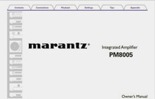 Amplificatore stereo integrato Marantz PM8005 istruzioni per l'uso - MANUALE UTENTE 