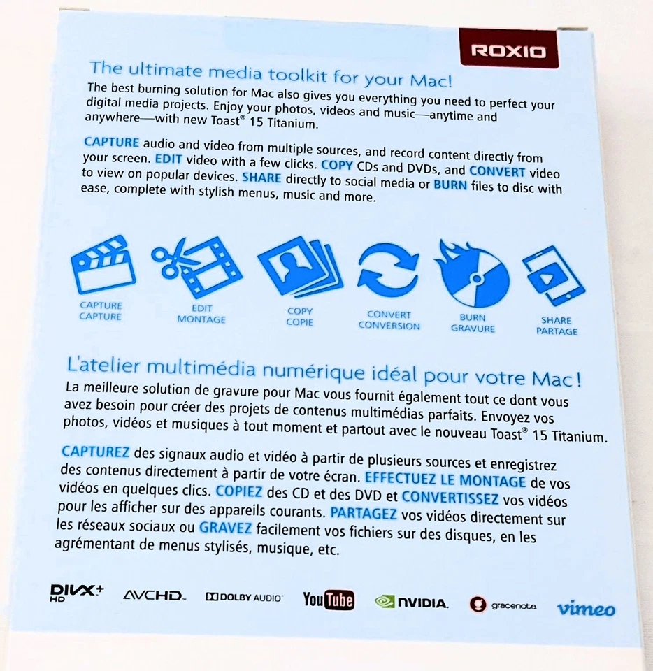 Roxio Toast 15 Titanium for Mac ~ Capture Copy Edit Share - NEW - Image 2 of 4