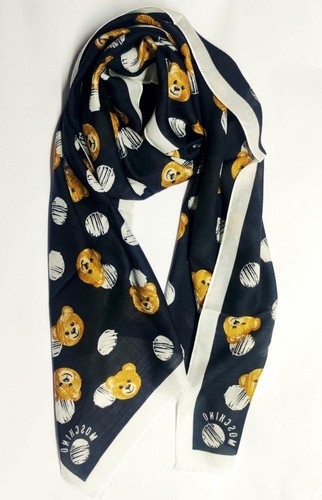 Moschino Sciarpa Leggera in Modal e Cachemire Bear - Imagen 3 de 4