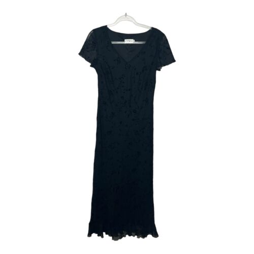 CDC Dress Womens 4 Black Mesh Floral Fairy Grunge Vintage 90s Y2K Whimsygoth - Picture 3 of 15