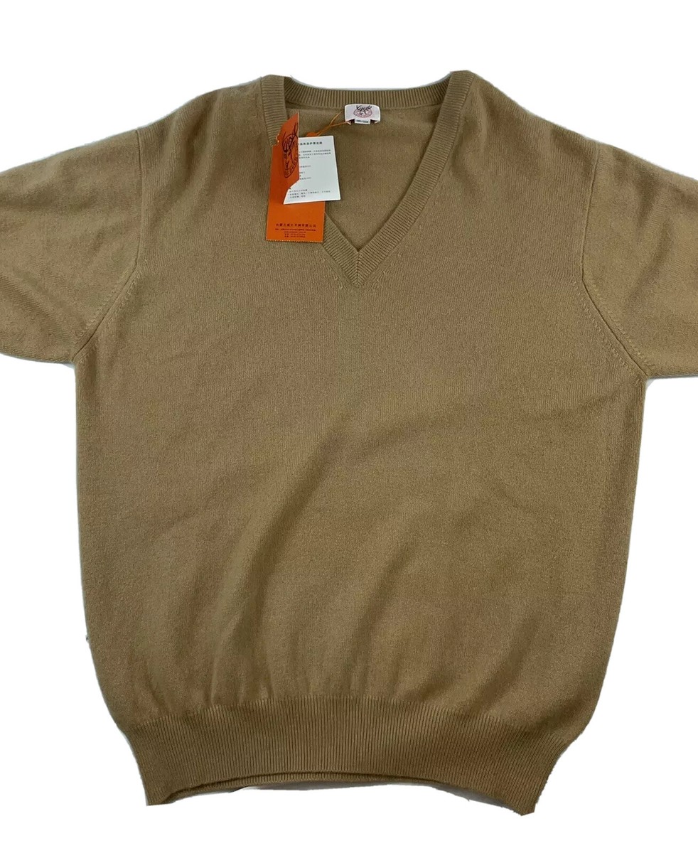 King Deer Japan Pure Cashmere Tan V Neck Sweater Size 2XL King Deer Japan Pure Cashmere Tan V Neck Sweater Size 2XL