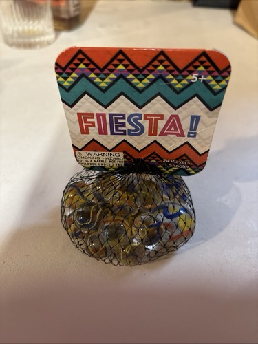 Mega Fiesta Sammlerstück Murmeln 24 Spieler nicht mehr produziert Netz Tasche Neu aus altem Lagerbestand Neu - Bild 1 von 4