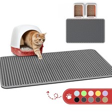 Cat Litter Mat - 46'' x 35'' Small Litter Trapping Mat, Easy to Clean Litter ...
