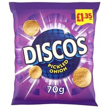 Discos Pickled Onion Crunchy Wheat Snacks 16 Pack 70g