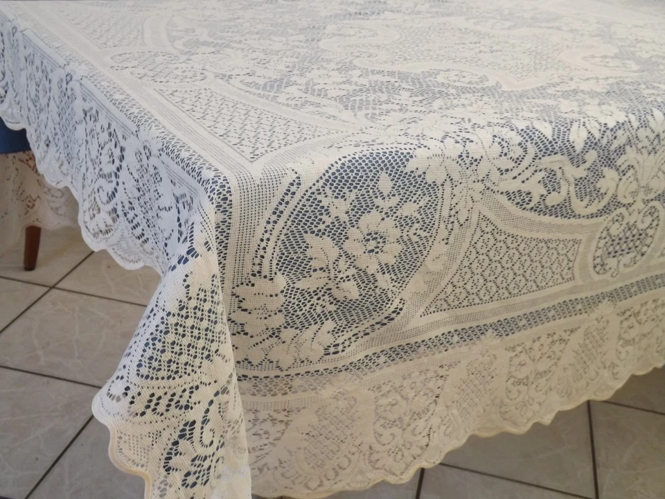 nappe dentelle, 1.40 m X 1.40 m, ancienne - Photo 2/4