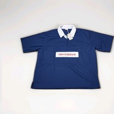 New Balance MT51540 Made in USA Mesh Polo Shirt Inkwell Blue Men Size XL NWT