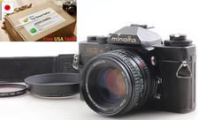 Exc 5 w/Hood Minolta XD-S Black 35mm SLR Film Camera 50mm f1.7 Lens From JAPAN