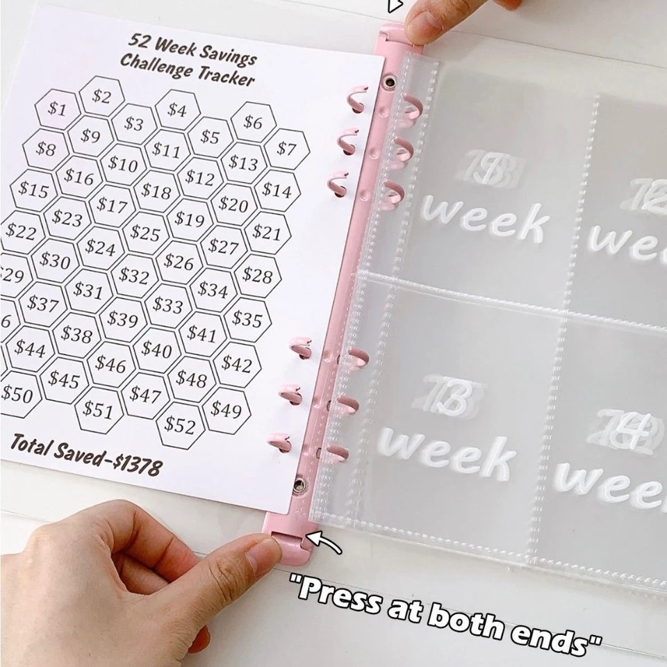 PVC 52 Week Savings Challenge Save Money Savings Binder Couples - Image 4 of 4