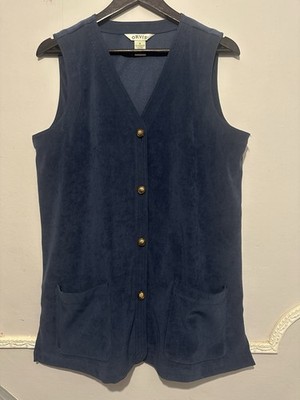 Orvis Weste Herren blau geknöpft Polyester Trägertop Größe M