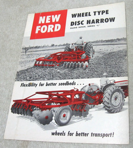 1957 FORD TRACTOR WHEEL TYPE DISC HARROW FLEXO HITCH SERIES L BROCHURE ORIGINAL