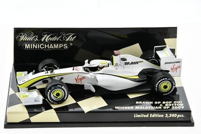 F1 BRAWN BGP 001 #22 Jenson Button Winner Malaysian GP 2009 1/43 MINICHAMPS