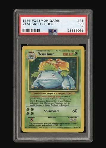 PSA 1 Venusaur 15/102 Unlimited Holo Foil 1999 Pokemon WoTC PR