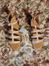 Brand New Girls Cat Jack Gold Shimmery Sandals Size 5