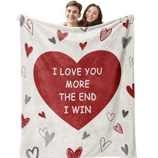 Valentines Day Gifts for Her Him, Couple Gifts I Love You More Blanket 60"X50...