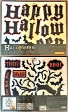 Happy Halloween Adhesive Wall Decor, two 14.5 x 12 sheets repositionable decals