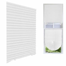 Cordless Blackout Pleated Fabric Shade Window Shades Blinds Darkening Tempora...
