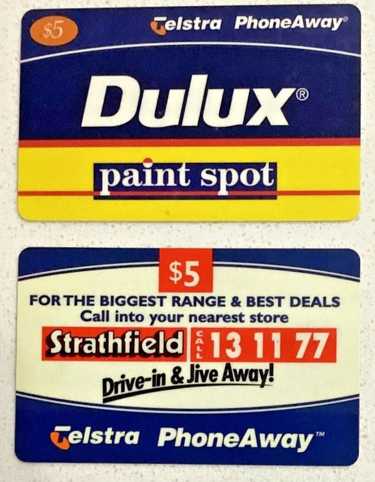 Telstra PHONEAWAY PAIR - DULUX PAINT SPOT $5 & ALSO STRATHFIELD $5