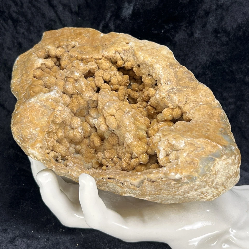 6-1/2” Quartz Geode Natural Honey Orange Botryoidal Chalcedony Crystal Specimen - Image 2 of 4