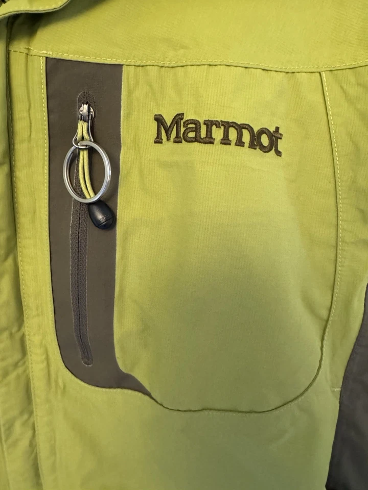 Marmot Membrain Jacket Men S Green Full Zip Waterproof Lined Hood Snowboard Ski - Image 3 of 4