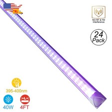 24Pack 4FT 40W Black Light Fixture UV LED Good for Halloween D cor Room Lighting
