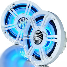 6.5" 800W Marine Speakers, IP-X6 Waterproof Boat Stereo Speakers with LED Lights