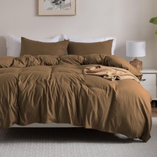 Duvet Cover Queen Size with 2 Pillow Shams, Washed Microfiber, No Comforter ...