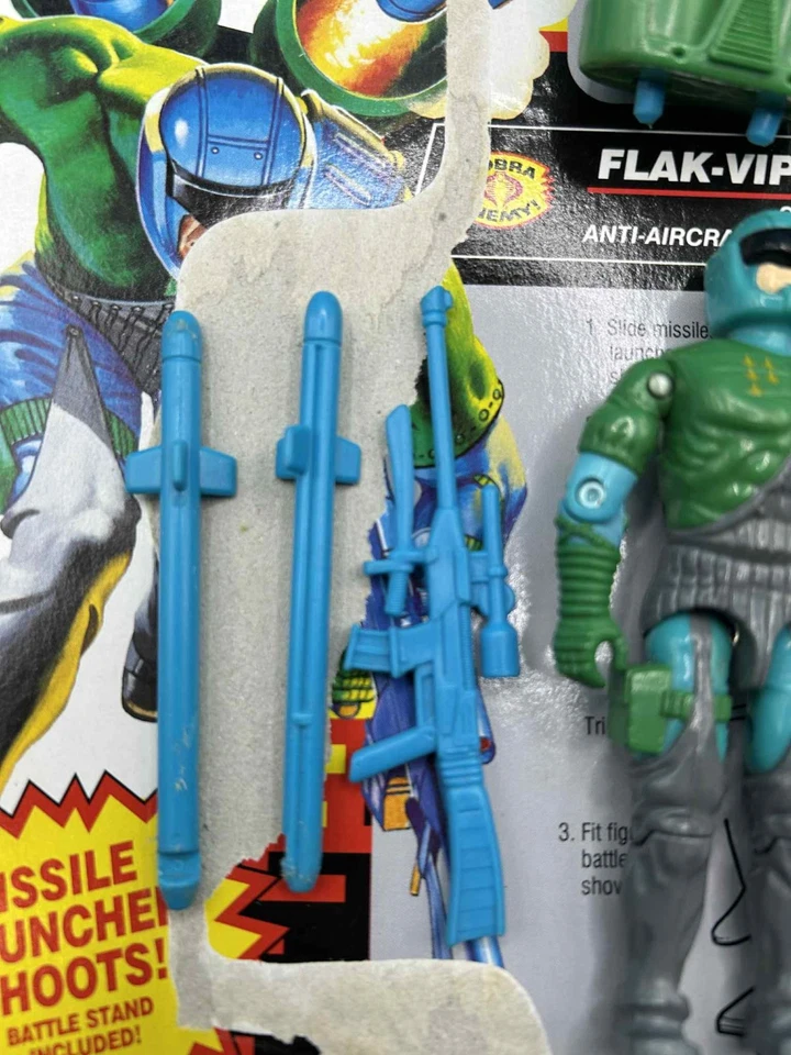Figura de acción GI Joe 1992 Flak-Viper vintage ARAH 100 % completa con tarjeta de archivo Foto 2 de 4