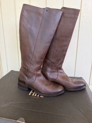 Frye Melissa Stud Back Zip Chocolate Boots - Size 7
