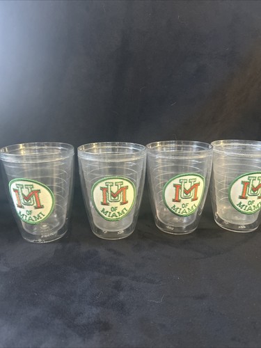 Tazza HURRICANES University of Miami serie firmata vintage rara - così com'è set di 4 - Foto 1 di 6