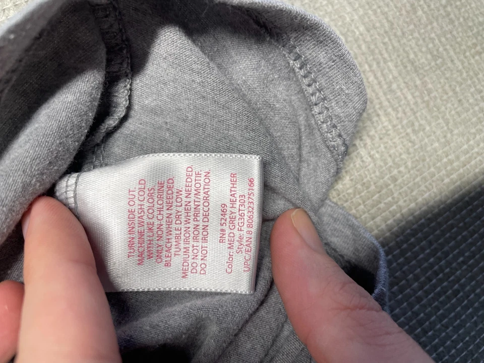 Faded Glory Girls Top Sz S Gray Crew Neck Graphic Tee Short Sleeve Casual Shirt - Image 3 of 4