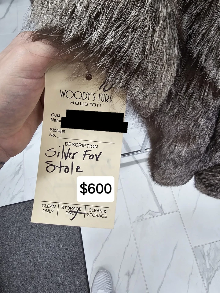 Estola de piel de zorro plateado vintage - unisex Foto 3 de 3