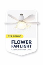 Modern B22 Ceiling Fan With LED Light Remote Control Lighting  Bedroom Living 