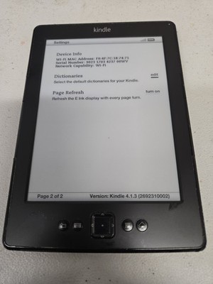 Amazon Kindle 4th Gen D01100 Wi-Fi 6'' eReader Tested Working Black