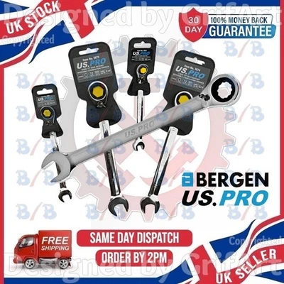 USPRO US PRO REVERSIBLE GEAR RATCHET METRIC COMBINATION SPANNER WRENCH RING END OPEN
