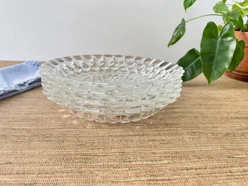 Vintage Anchor Hocking Clear Bubble Coupe Soup Bowls - Set of 4