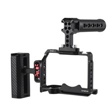 Andoer Camera Video Cage + Top Handle + Side Hand Grip Kit Aluminum Alloy Camera