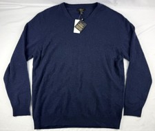 NWT Men's Club Room Luxury Cashmere V Neck Sweater Size XL Navy Blue