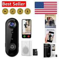 Doorbell Camera Wireless 2K Head to Toe View, Video Doorbell with Chime, 32GB...