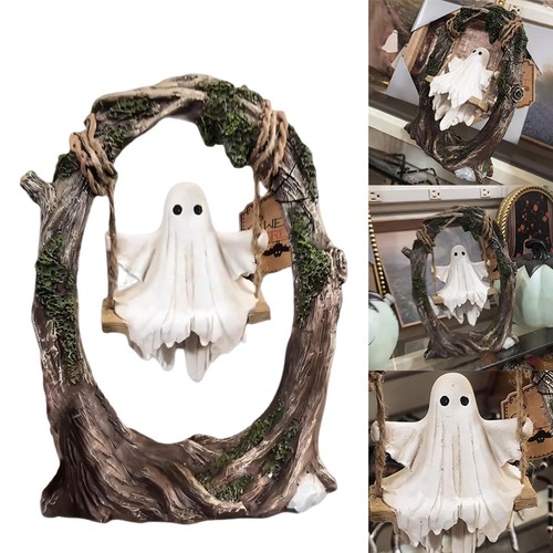 Halloween 2025 Geist Statue Schaukel Harz Zuhause Tischdeko für drinnen