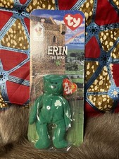 RETIRED “Erin The Bear” Ty Beanie Baby Distributed By McDonald’s New In Package!