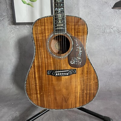 ZUWEI 301 Solid KOA Top Acoustic Electric Guitar Full KOA