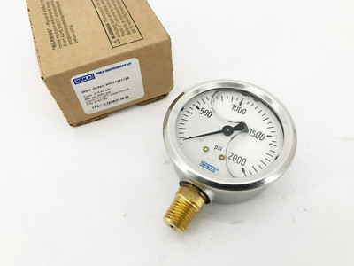 New Wika 9767142 Pressure Gauge 213.53 2.5'' Face 1/4'' NPT Lower Mount 2000psi