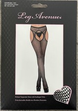 Leg Avenue Fishnet Suspender Hose With Scalloped Trim One Size Wt: 90-165lbs New
