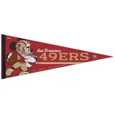 SAN FRANCISCO 49ERS MICKEY MOUSE DISNEY PREMIUM QUALITY PENNANT 12"X30" BANNER