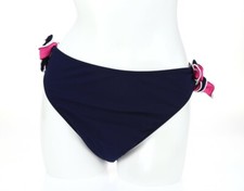 Profile Gottex Womens Solid Navy Blue Ties Bikini Bottoms Swimwear Size 16