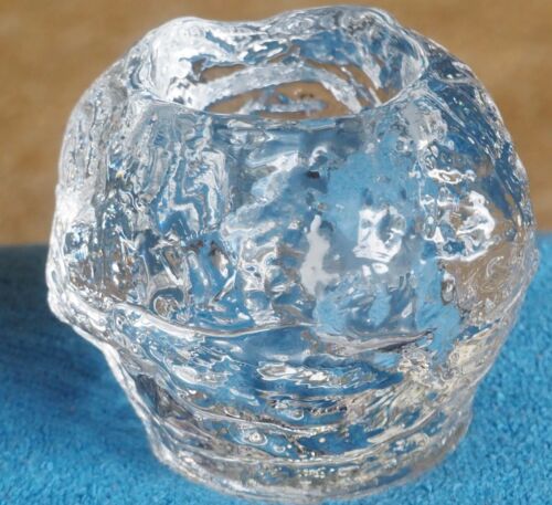 Vintage Kosta Boda Sweden Heavy Glass Snowball Votive Tealight Candle Holder - Picture 1 of 12