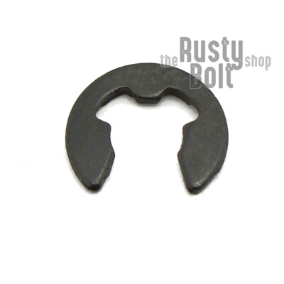 3.5mm, M E Clip, Black Steel, Circlip Side Mount, External Retaining Ring