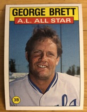 1986 Topps George Brett All-Star Baseball Card Royals HOF #714 Mid-Grade EX O/C
