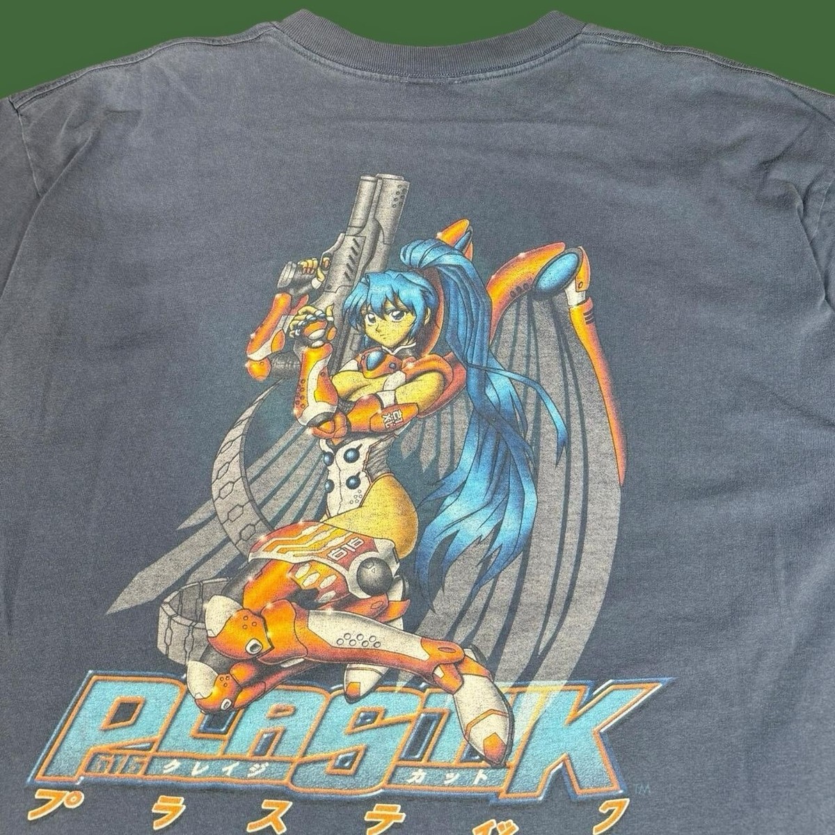 90s PLASTIK プラスティック アニメTシャツ XL HOOK-UPS Vintage 90s Plastik Skate Hook Ups Anime Rave T Shirt XL